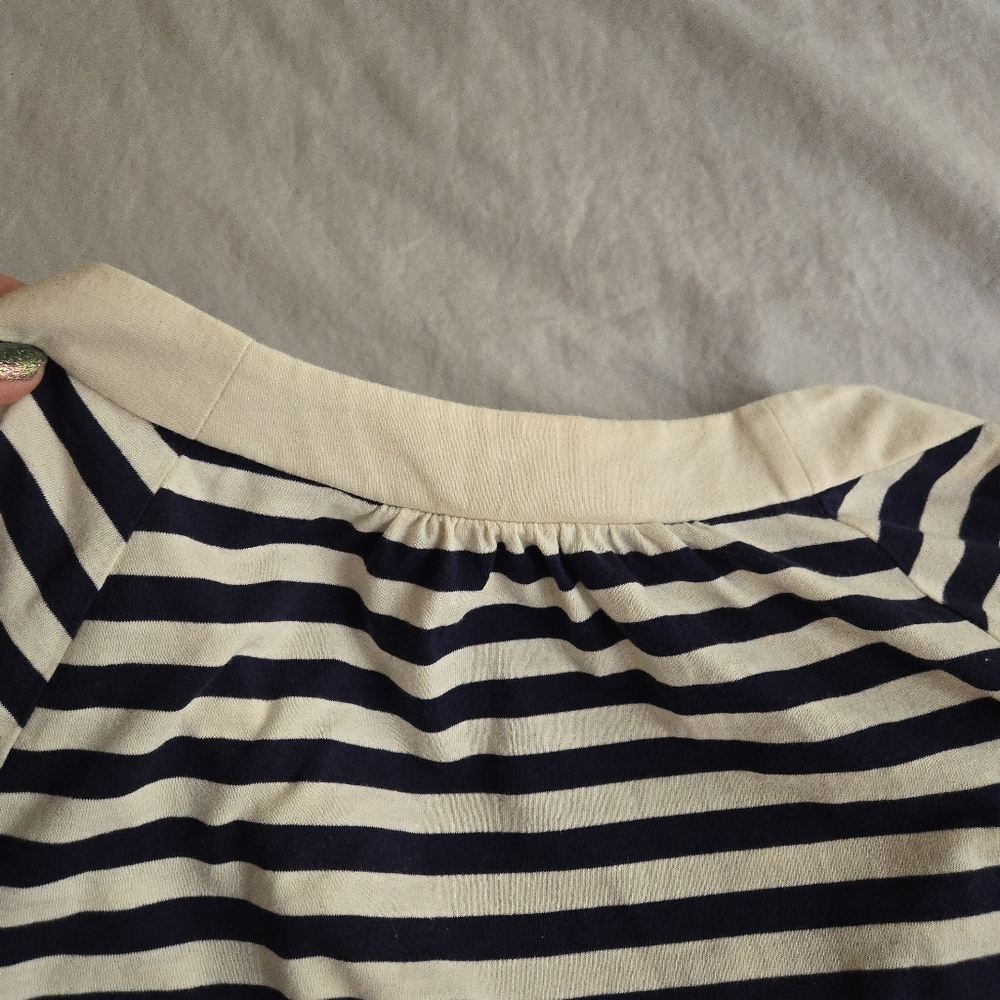 Nanette Lepore Swim Tunic Cover Up Navy White Nautical Stripe - Picture 13 of 13